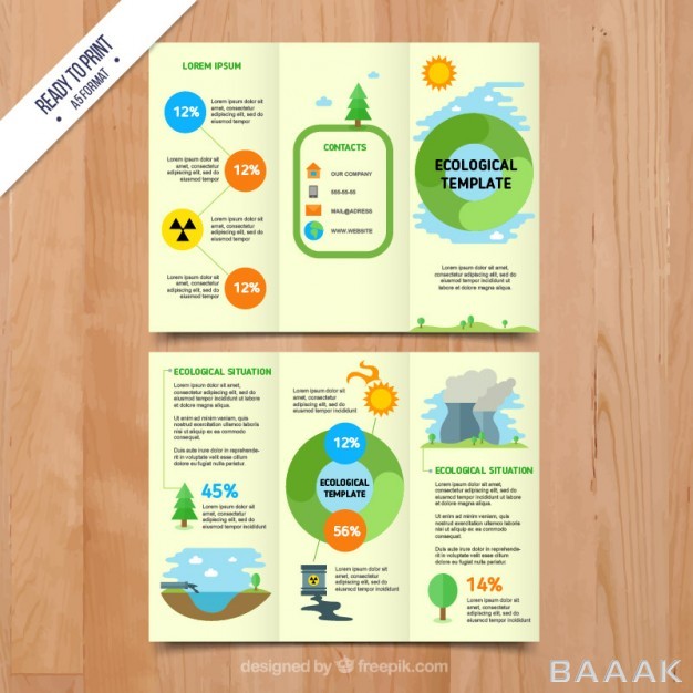 اینفوگرافیک-خاص-و-خلاقانه-Ecological-infographic-brochure_830596