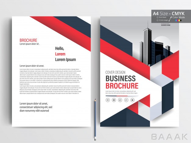 بروشور-جذاب-و-مدرن-Red-blue-triangle-business-brochure-layout-template_5201520
