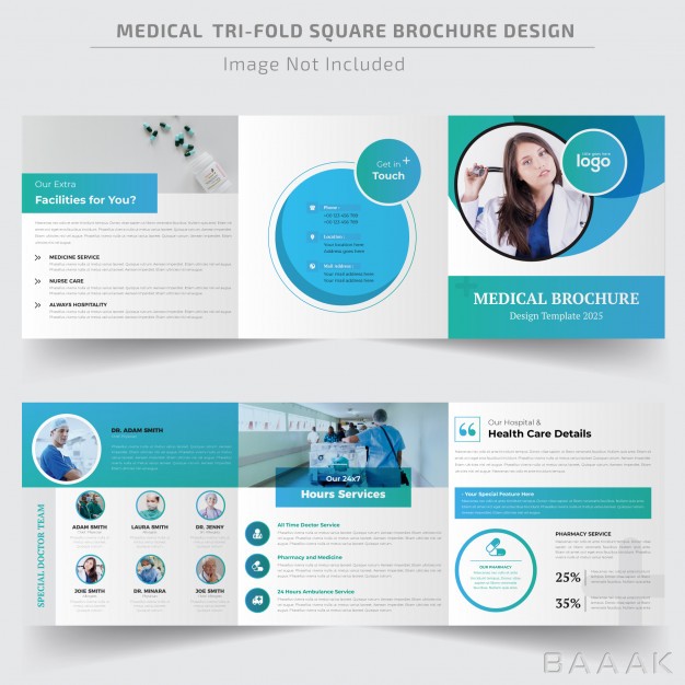 بروشور-پرکاربرد-Medical-square-trifold-brochure-template_5138861