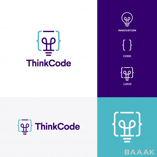 لوگو-خاص-Think-code-bulb-innovation-smart-logo-vector-icon_3907355