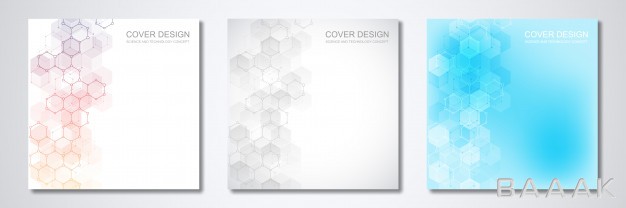 بروشور-زیبا-و-خاص-Square-template-cover-brochure-with-geometric-abstract-background-molecular-structures-chemical-compounds_5347860