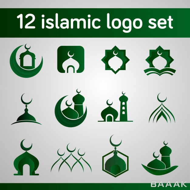 لوگو-زیبا-Islamic-logo-set-with-mosque-shape-modern-concept_2019282