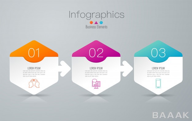 اینفوگرافیک-مدرن-و-جذاب-3-steps-business-infographic-elements-presentation_3725336