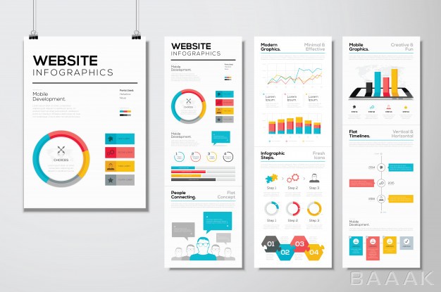 اینفوگرافیک-زیبا-و-خاص-Flat-web-design-website-infographics-business-vector-elements_1321676