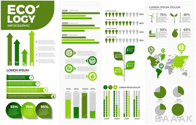 اینفوگرافیک-جذاب-Green-ecology-infographic-templates-set_5088130