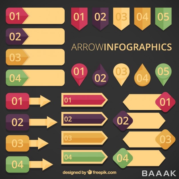 اینفوگرافیک-جذاب-Arrow-infographics-vintage-style_844117