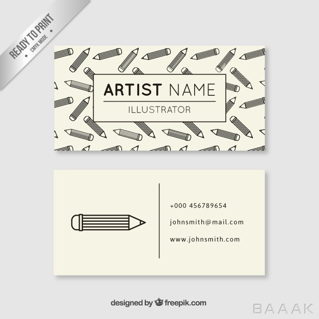 کارت-ویزیت-زیبا-و-خاص-Artist-business-card-with-pencils_362323153