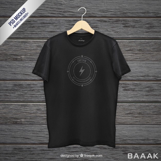 موکاپ-خلاقانه-Black-t-shirt-mockup_670380722