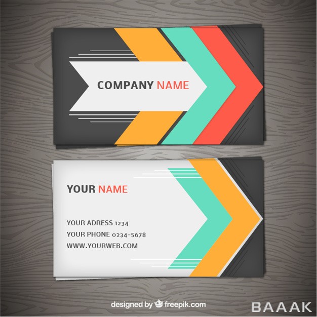 کارت-ویزیت-خلاقانه-Business-card-with-colorful-arrows_527415697