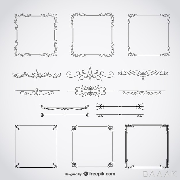قاب-خاص-و-مدرن-Calligraphic-frames-decorative-floral-set_951726714