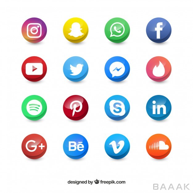 آیکون-پرکاربرد-Colored-social-media-circle-icons_552528983