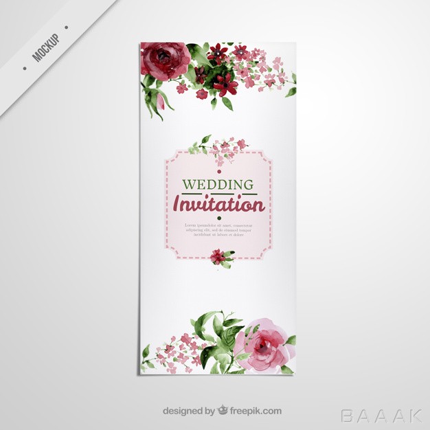 تراکت-مدرن-و-جذاب-Cute-wedding-long-flyer-with-watercolor-roses_519672062