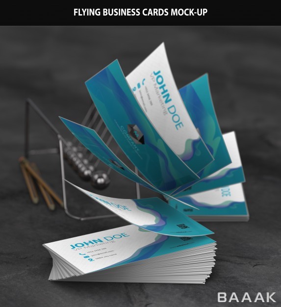 کارت-ویزیت-خلاقانه-Flying-business-cards-mockup_188232960