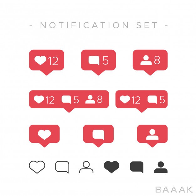 قالب-اینستاگرام-پرکاربرد-Instagram-like-notification-set_926416750