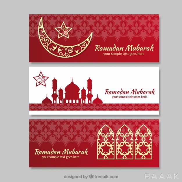 بنر-زیبا-و-جذاب-Red-white-ramadan-banners-with-golden-details_333625835