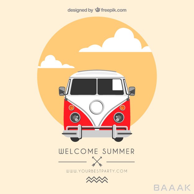 پوستر-فوق-العاده-Summer-poster-with-van_874921859