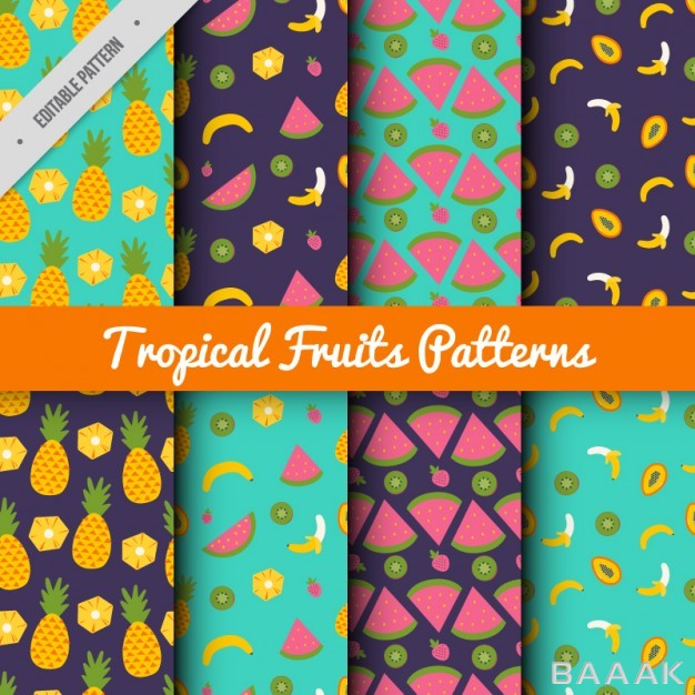 پترن-پرکاربرد-Tropical-fruit-pattern-collection_143838149