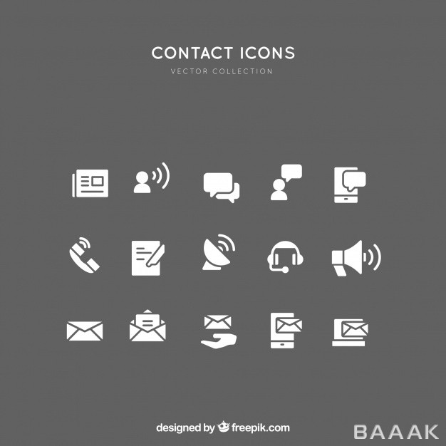 آیکون-جذاب-White-contact-icons-collection_477051764