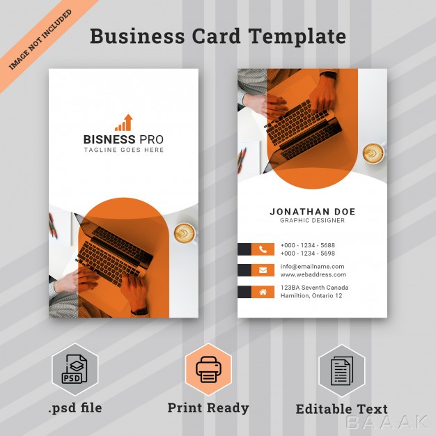 قالب-خلاقانه-کارت-های-تجاری-به-رنگ-سفید-و-نارنجی-به-همراه-اطلاعات-شرکت_221125540