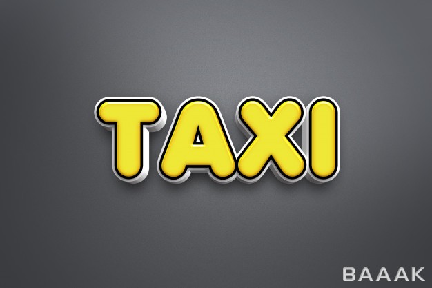 افکت-متنی-جذاب-و-سه-بعدی-زرد-رنگ-با-استایل-تاکسی_852120521