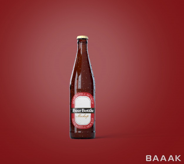 موکاپ-بطری-نوشیدنی-350-میلی-لیتری-شیشه-ای-با-پس-زمینه-قرمز_764203854