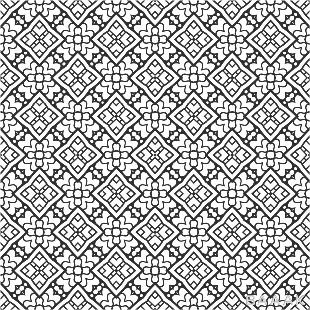 پترن-جذاب-تزیینی-گلدار-با-اشکال-هندسی-مربعی-شکل_476763354