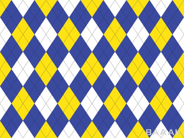 طرح-الگو-جذاب-و-مدرن-یکپارچه-و-لوزی-شکل-زرد-و-سفید-و-آبی-رنگ-با-استایل-آرگیل_251825853