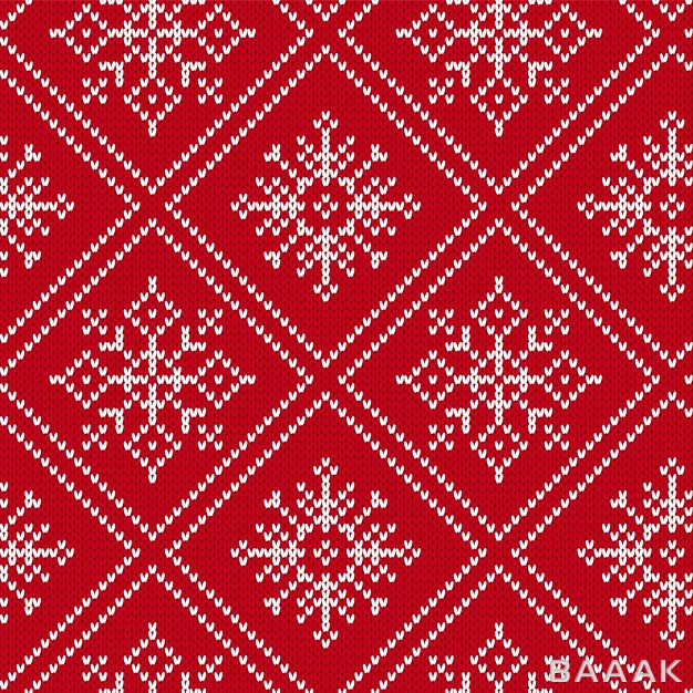 طرح-الگوی-جذاب-کریسمسی-با-نقش-های-سفید-رنگ-با-پس-زمینه-ی-از-جنس-پارچه-ی-بافتنی-قرمز-رنگ_965584455