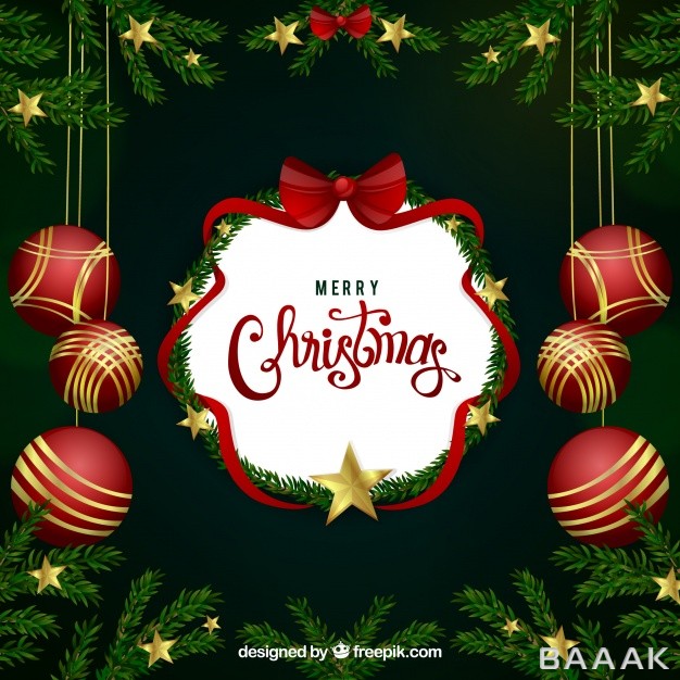 پس-زمینه-با-موضوع-تبریک-کریسمس-با-تم-برگ-و-ستاره-و-دیزاین-مخصوص_384901929