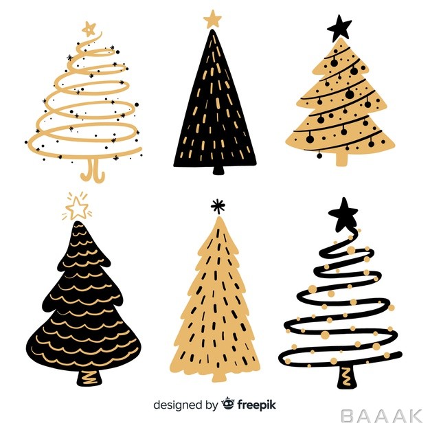 کالکشن-تصویر-درخت-کریسمس-با-تم-کرم-قهوه-ای_753799190