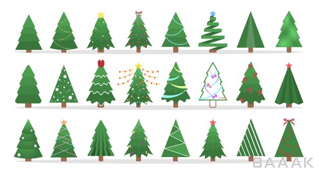 کالکشن-درخت-سبز-رنگ-کریسمس-با-دیزاین-های-مختلف_941110517
