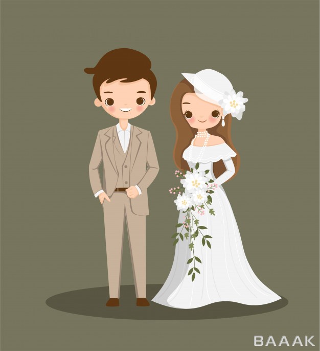 تصویر-کارتونی-عروس-و-داماد-بامزه-مناسب-دیزاین-کارت-دعوت-عروسی_209829397