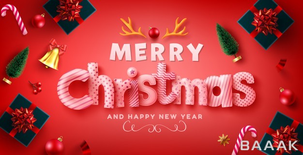 پس-زمینه-قرمز-رنگ-برای-تبریک-کریسمس-و-سال-نو-به-همراه-جعبه-های-کادو-و-تزئینات_697621149