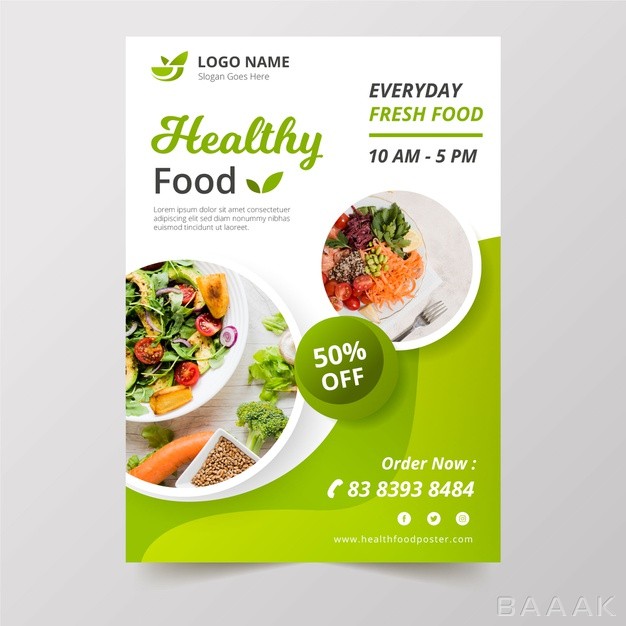 پوستر-آماده-برای-رستوران-با-غذاهای-سالم-و-گیاهی_190081229