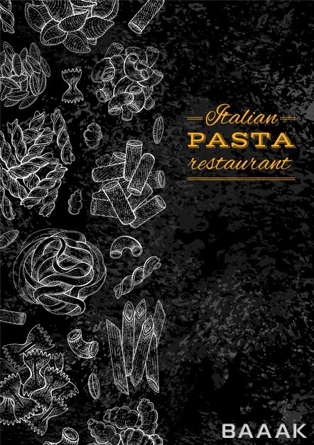 ایلوستریشن-غذاهای-ایتالیایی-و-تایپوگرافی-پاستا-ویژه-رستوران-ایتالیایی_385039711