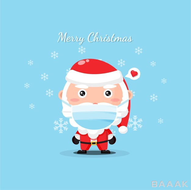 کارت-تبریک-کریسمس-با-طرح-بابانوئل-ماسک-زده_229069106