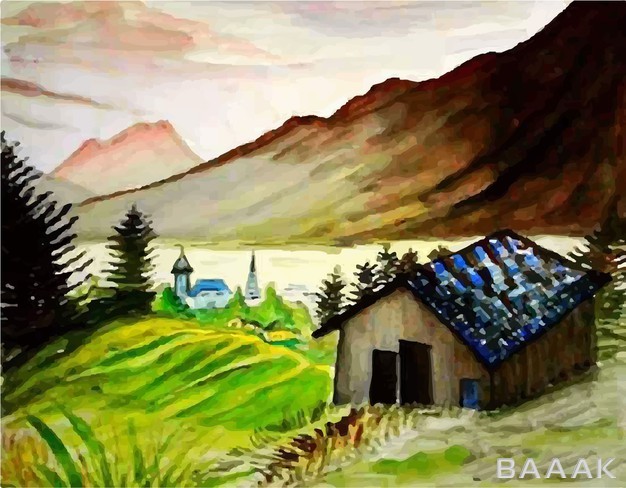 نقاشی-کلبه-کنار-رود_590022716