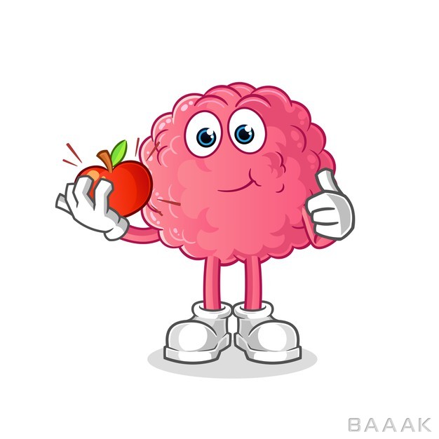تصویر-کارتونی-مغز-در-حال-خوردن-سیب_586563460
