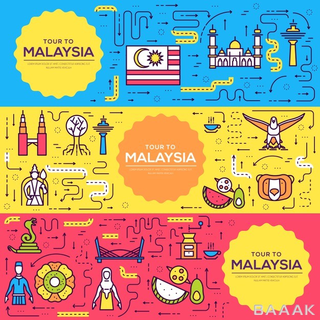 ست-بنر-و-تصاویر-کارتونی-برای-معرفی-جاذبه-های-دیدنی-کشور-مالزی_804109215