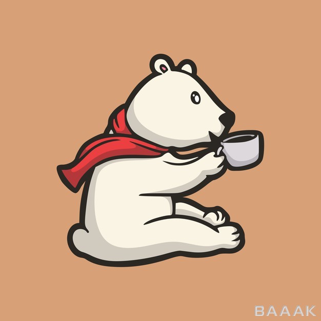 لوگوی-خرس-قطبی-در-حال-نوشیدن-قهوه_301482345
