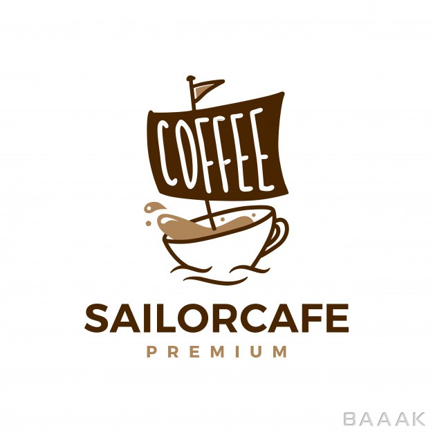 لوگو-طرح-فنجان-قهوه-در-نقش-کشتی_661266198