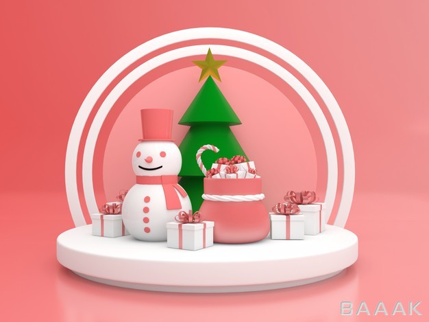 موکاپ-3D-تبریک-کریسمس-با-رنگ-پاستل_145266955