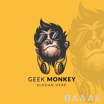 لوگو-طرح-میمون-به-همراه-هدفون_436548912