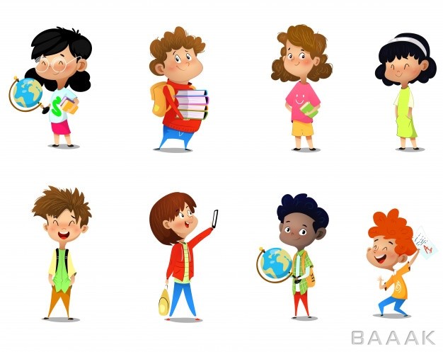 ست-تصویر-کارتونی-کودکان-به-همراه-وسایل-مرتبط-با-مدرسه_990337905