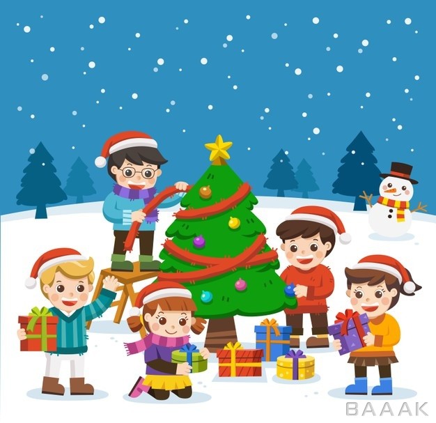تصویر-تبریک-کریسمس-با-کودکان-دور-درخت-کریسمس_531835439