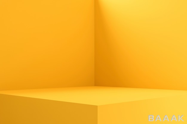 پس-زمینه-زرد-با-پودیوم-3D-مکعبی_476455168