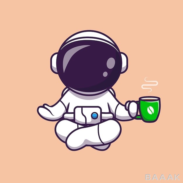 ایلوستریشن-کارتونی-فضانورد-در-حال-یوگا_692985703