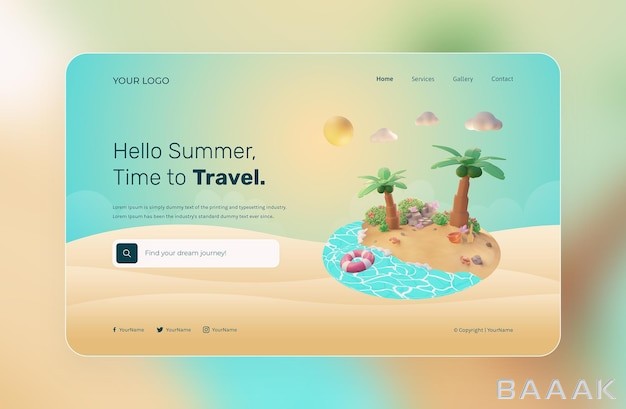قالب-وبسایت-3D-با-تصویر-ساحل_422769956